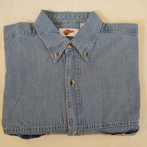 DALE JR.# 8 NASCAR WINNER CIRCLE MEN SHORT SLEEVE DENIM  SHIRT - SIZE XL